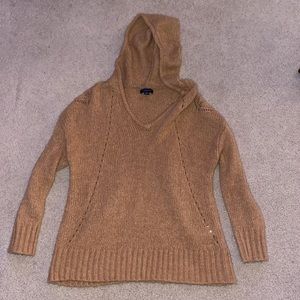 American Eagle Sweater with Hood Size Medium Light Brown/ Tan